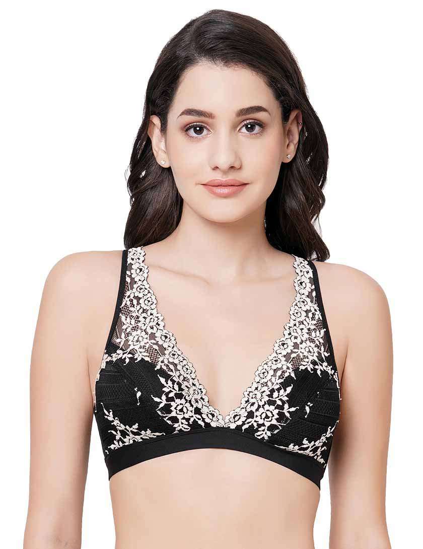 Women's Lace Lightly Padded Non-Wired Bralette Bra