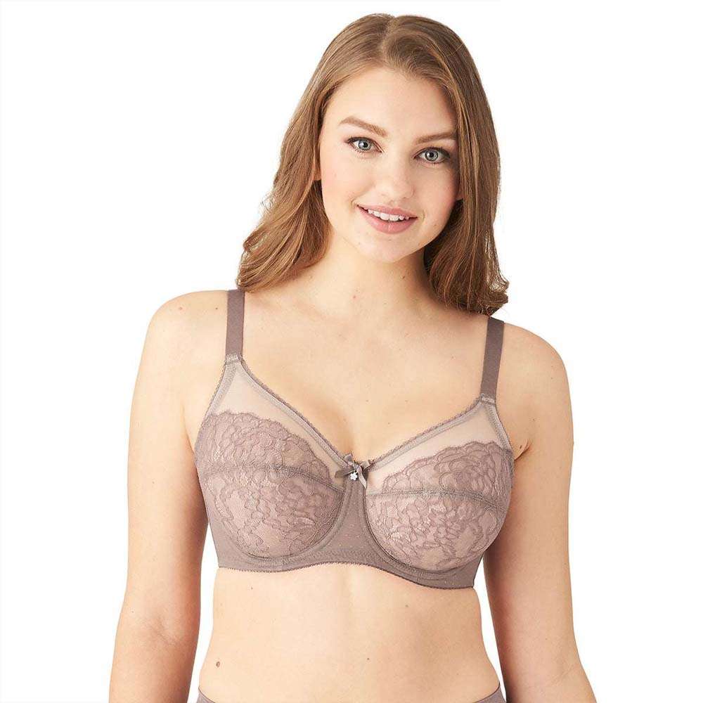 Wacoal Retro Chic Non-Padded Wired Full Coverage Full Support Everyday  Comfort Bra - Brown (34DD)