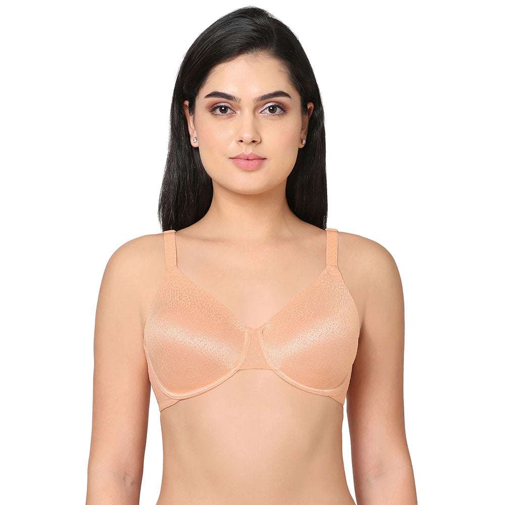 Back Appeal Non Padded Wired Full Cup Everyday Wear Plus Size Comfortable  Full Support Bra - Peach