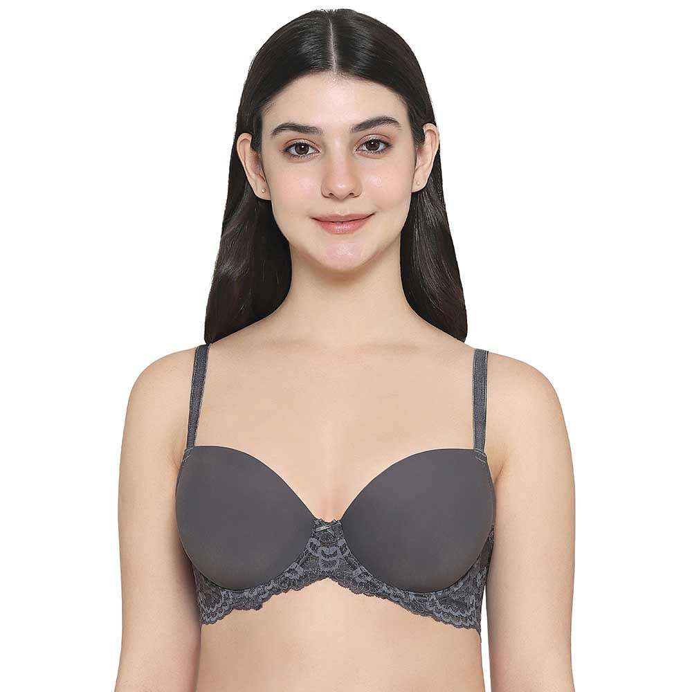 Fashion Women's Balconette Bra With Padded Strap Half Cup