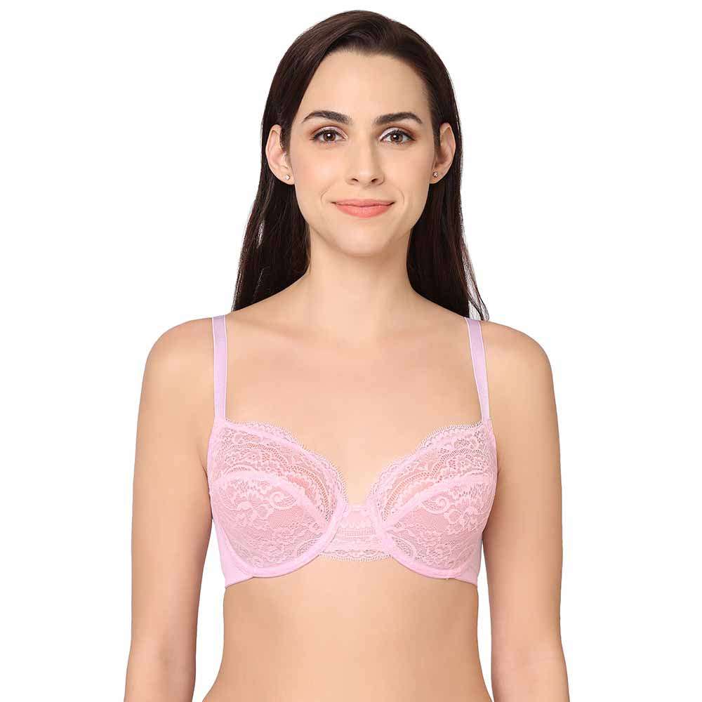 Buy Women's Lace Tube with Transparent Stripes Without Wired Padded Bra.Red  Colour. at