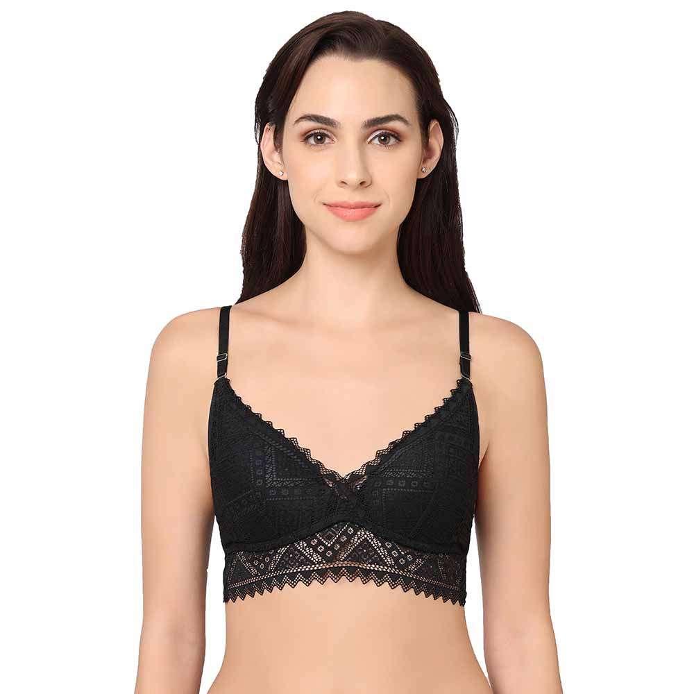 Buy Gaia Collection Padded Non-Wired Medium Coverage Lacy Bralette