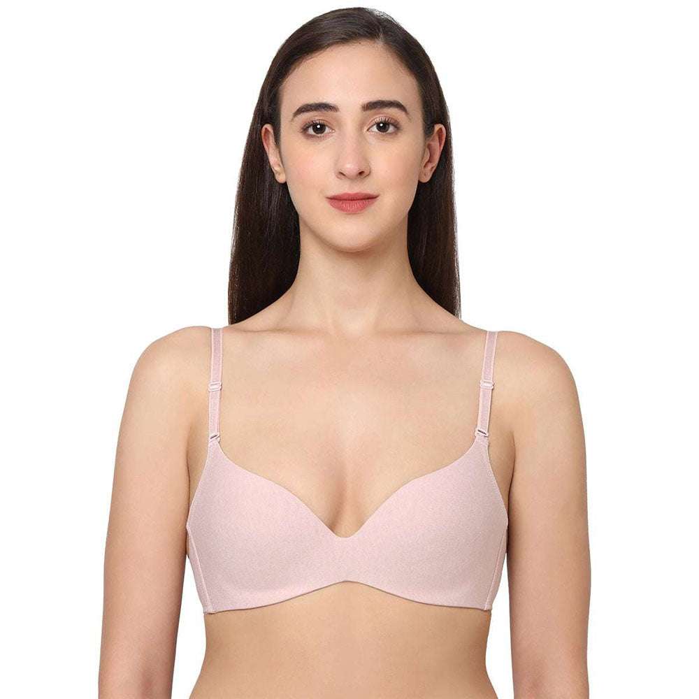 Buy How Perfect Padded Non-wired 3/4th Cup Everyday Wear Seamless T-Shirt  Bra - Blue Online