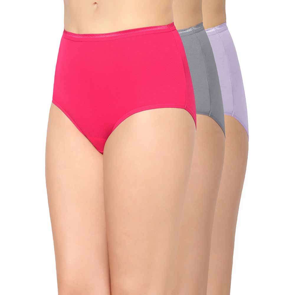 Buy Cotton Full Brief - High Waist High Coverage Solid Pack of 3 Panties  Online