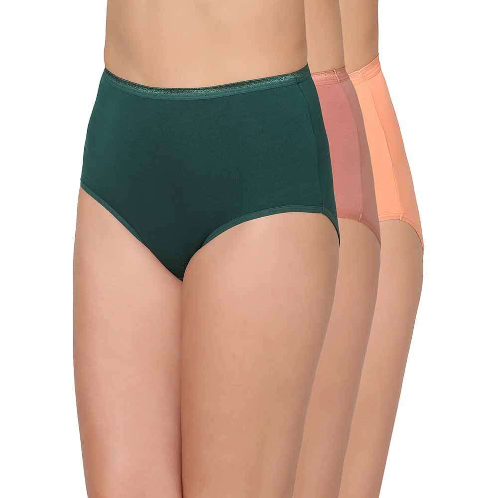 Buy online Pack Of 3 Solid Regular Pantys from lingerie for Women