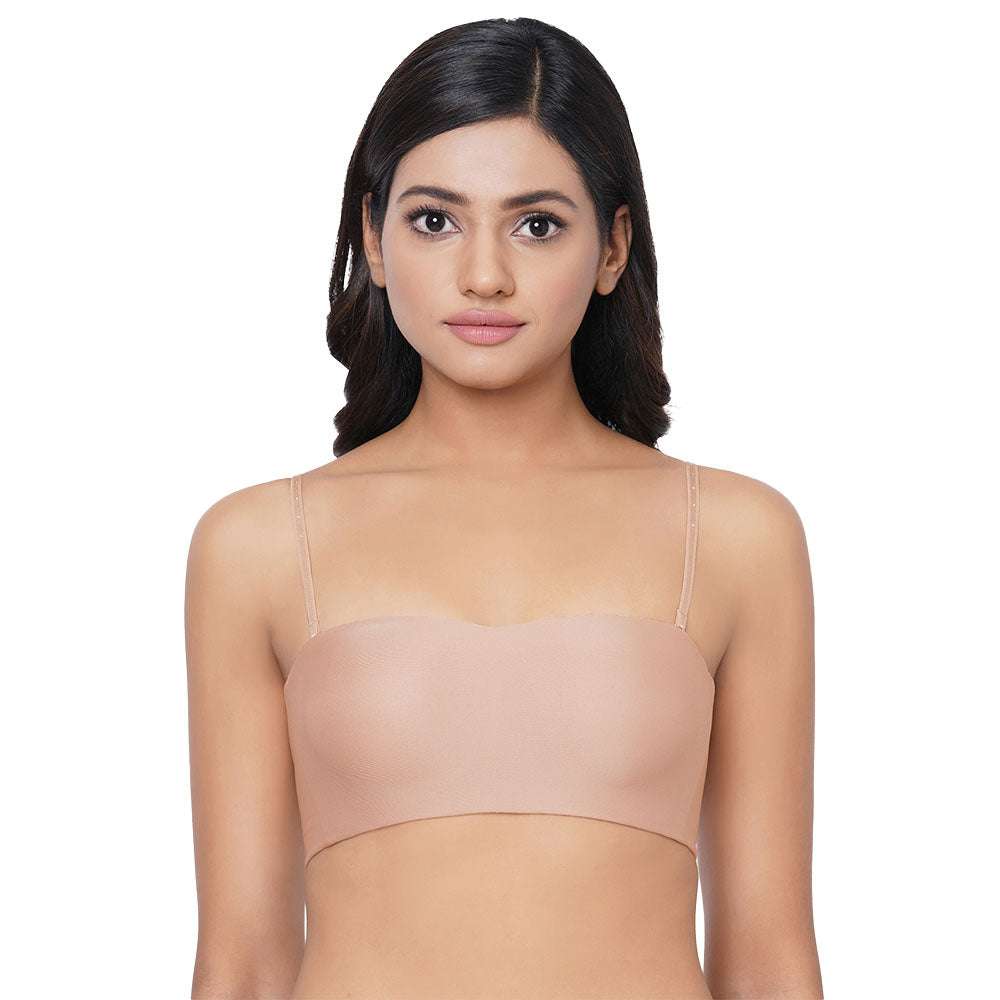 Womens Padded Bandeau Bra with Support Strapless Everyday Bras Comfortable  Lingerie Crop Tops Underwear Beige at  Women's Clothing store