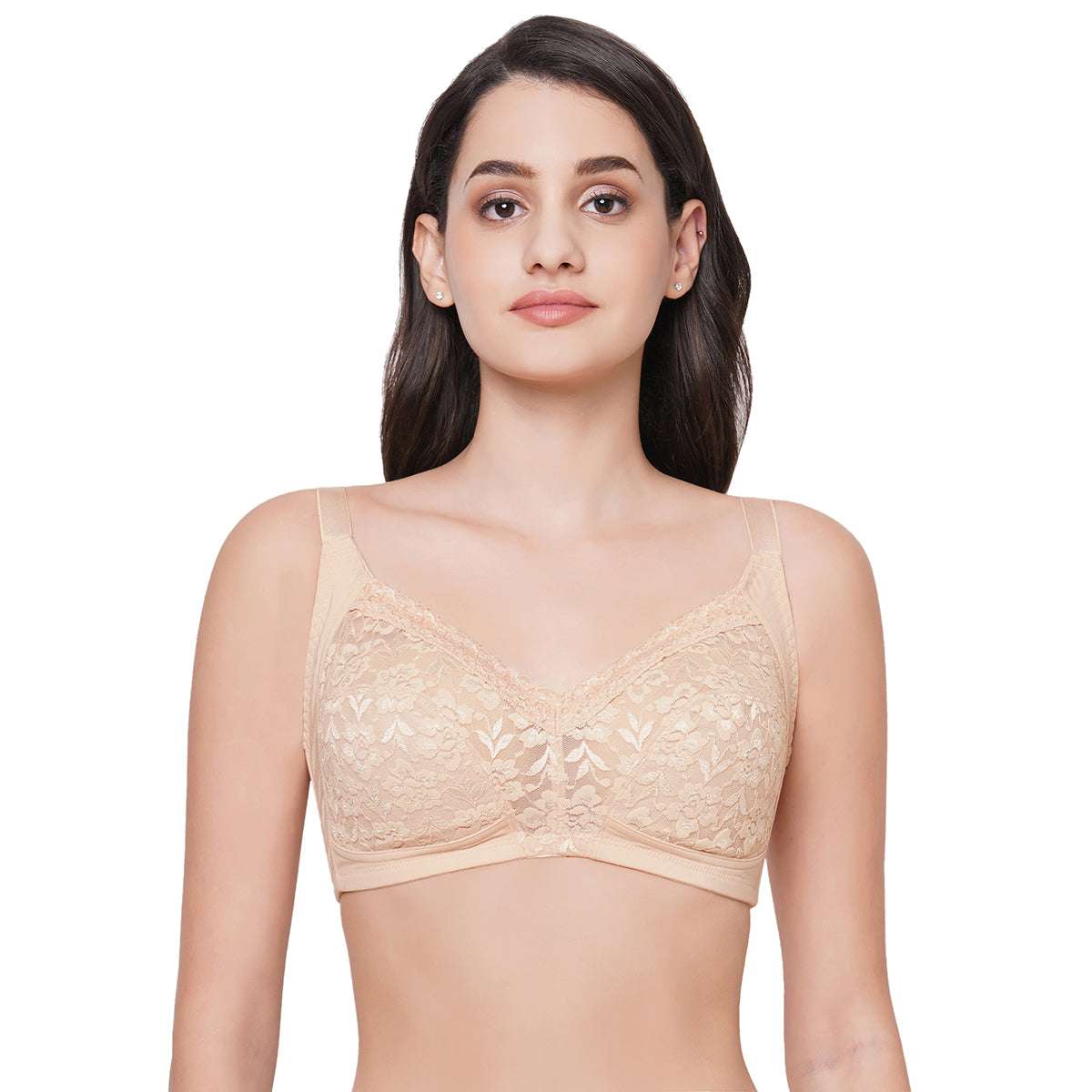 Grace Non-Padded Non-Wired Full Coverage Plus Size Bra - Beige