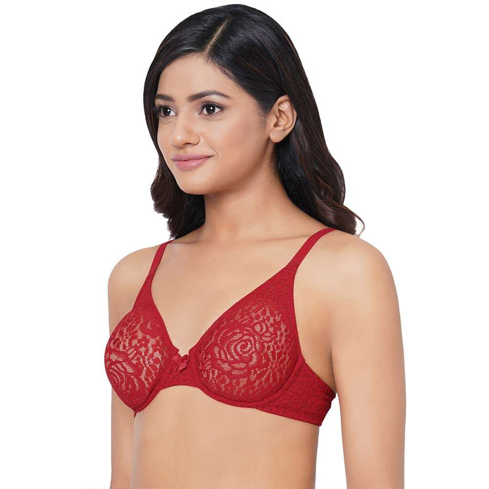 Red Lace Non Padded Bra