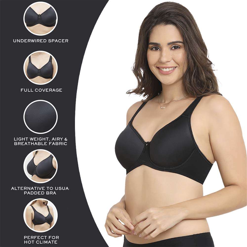 Buy Wacoal Basic Beauty Padded Wired Full Coverage Full Support Everyday  Comfort Spacer Cup Bra (34F) Online