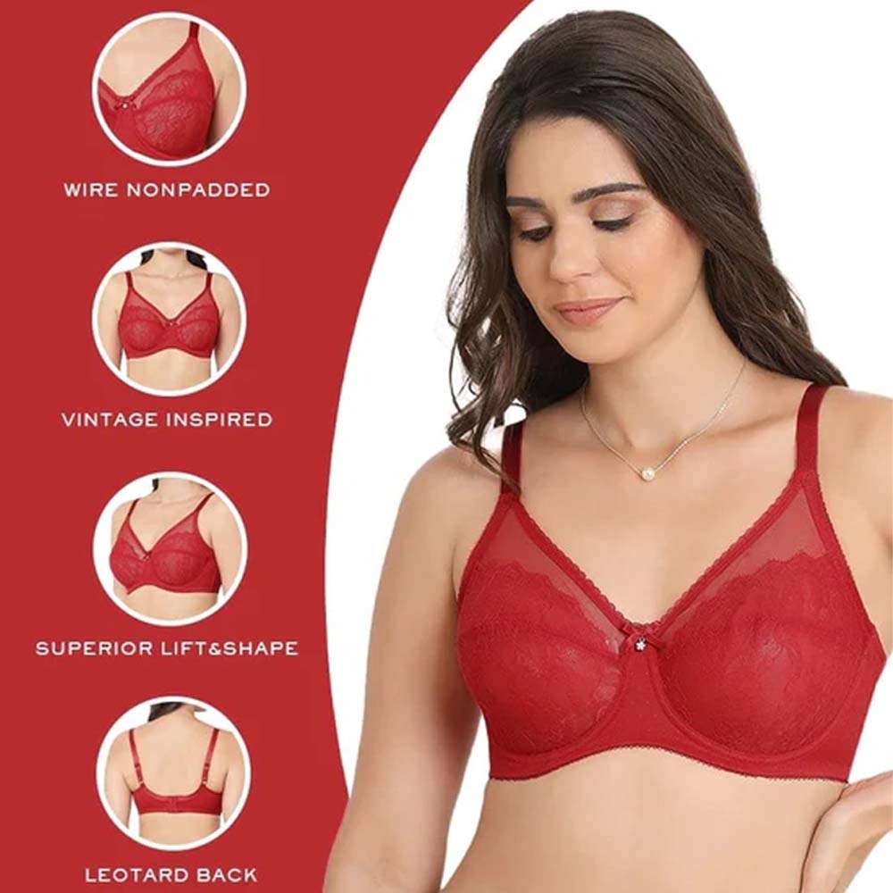 Buy Wacoal Retro Chic Non-padded Wi Full Coverage Support Everyday Comfort  Bra - Persian Red online