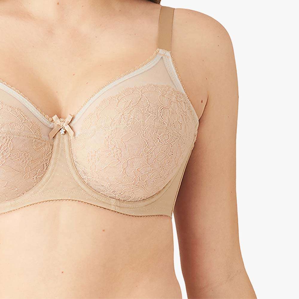 Buy Wacoal Retro Chic Non-Padded Wired Full Coverage Full Support Everyday  Comfort Bra - Beige Online