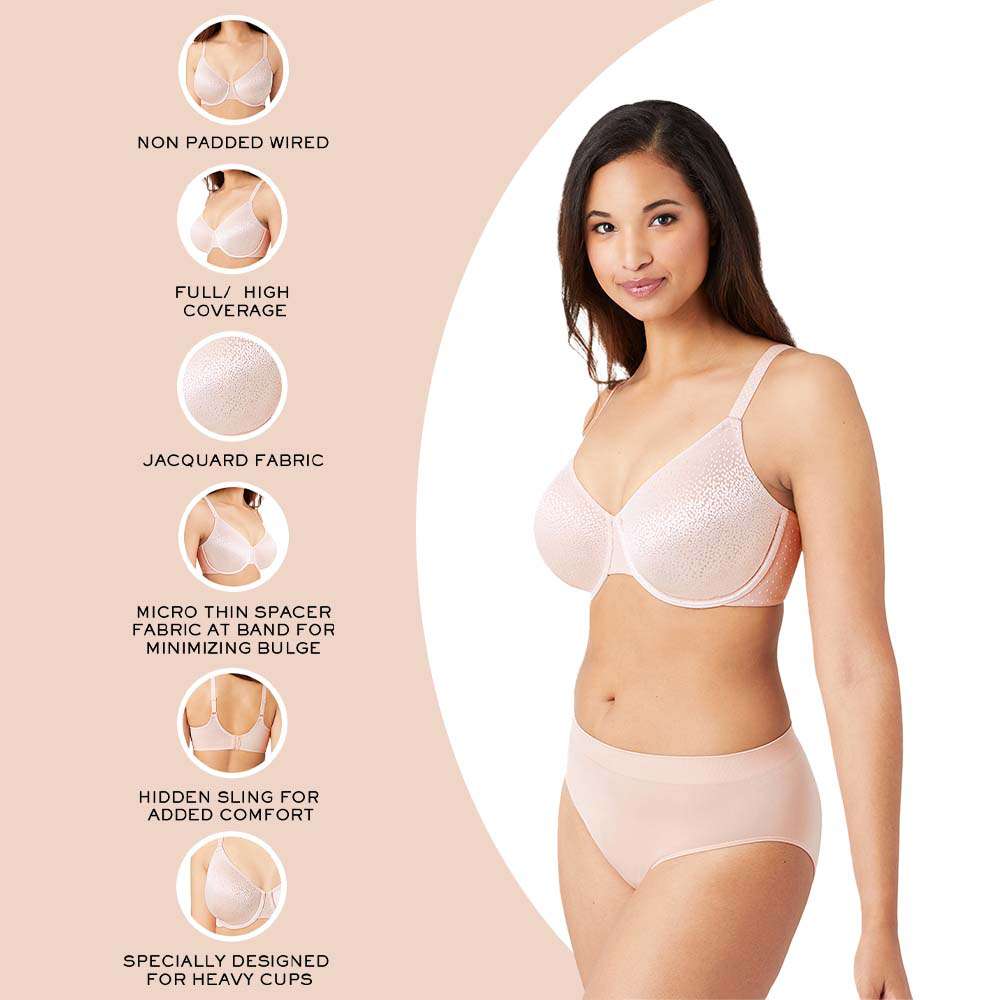 Wacoal Women’s Back Appeal| Non Padded | Wired |Full Cup| Everyday Wear |  Plus Size | Comfortable | Full Support Bra - 855303