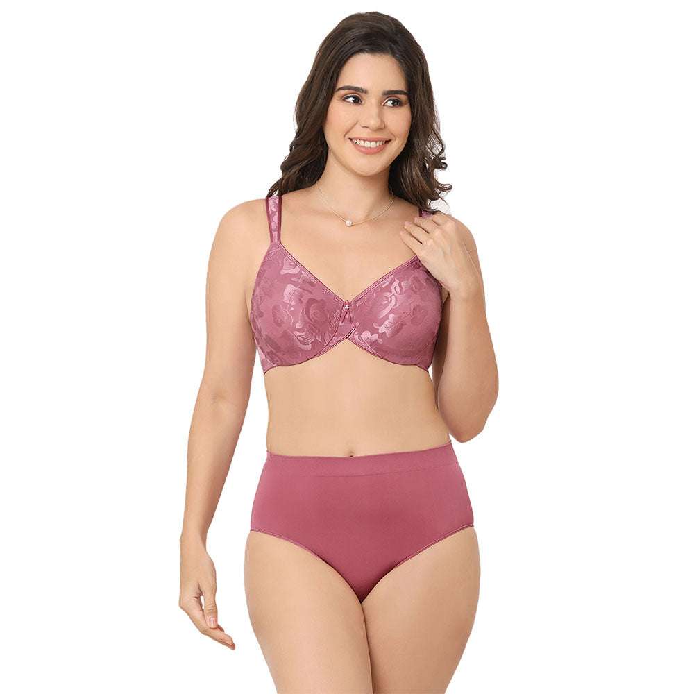 Exclare Women's Full Coverage Plus Size Comfort Double Support Unpadded  Wirefree Minimizer Bra(Pink,46G) 