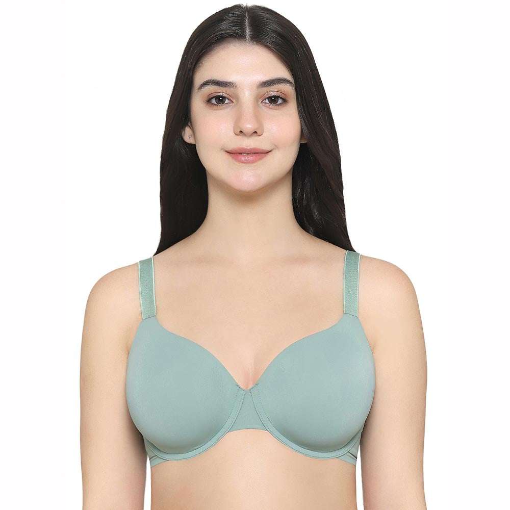 Women's Lightly Padded Transparent Strapless Underwired Push Up Everyday Bra (SkyBlue)