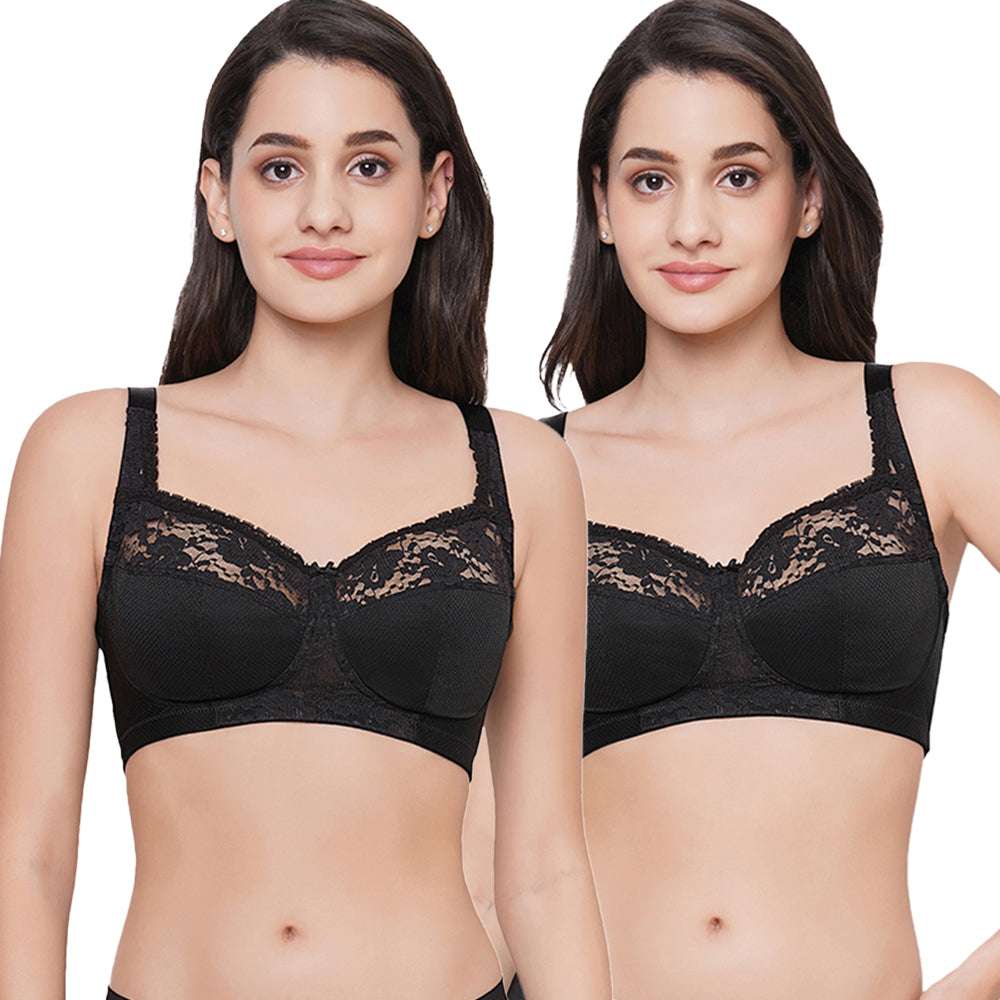 Buy Charming Illusion Non Padded Non Wired Full Cup Plus Size Full