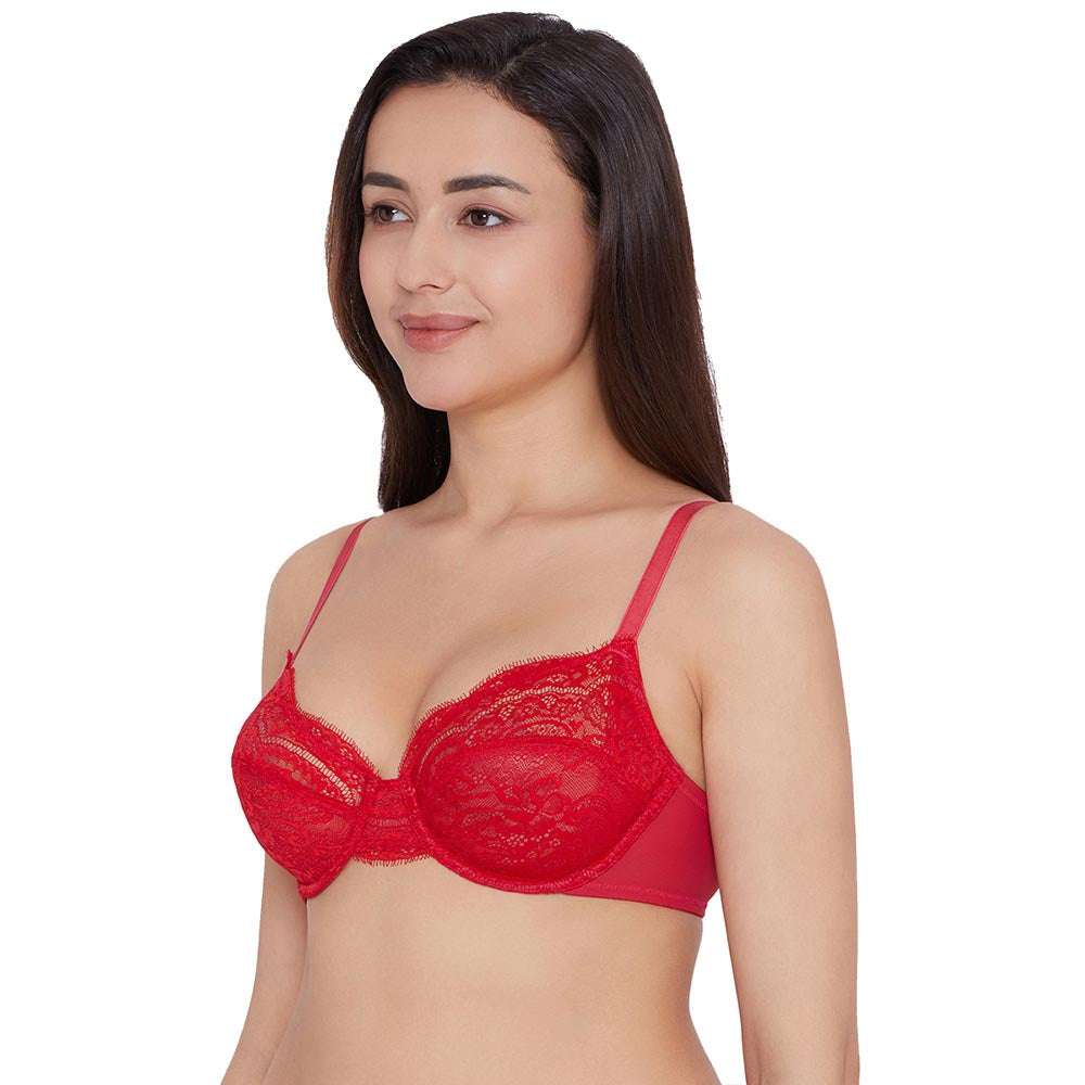 Buy Essential Lace Non Padded Wired Full Cup Bridal Wear Lace Bra Full Support Bra Red Online Wacoal India