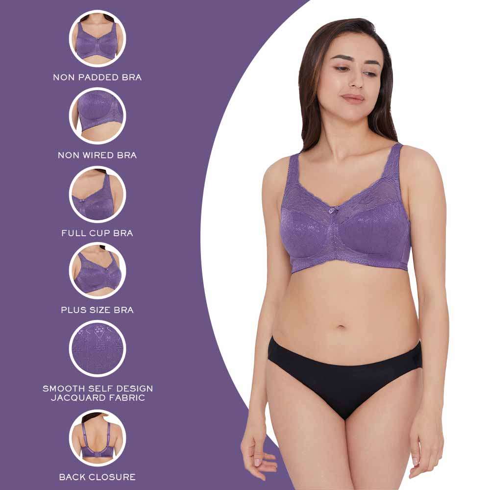 Buy Charming Illusion Non-Padded Wired Full Coverage Minimizer Plus Size  Bra - Beige Online
