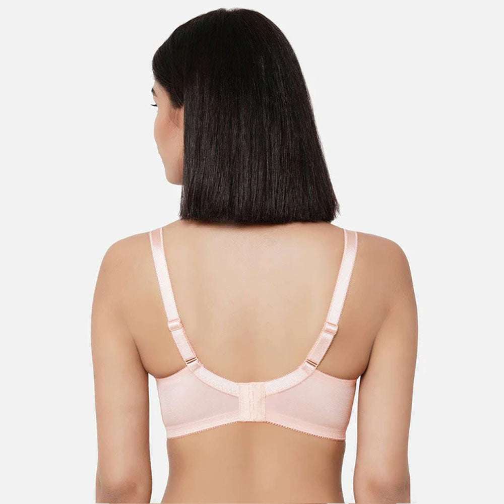 Classic Non Padded Non Wired Full Coverage Plus Size Everyday Comfort Bra -  Peach