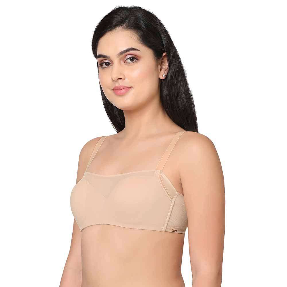 Contour Padded Wired 3/4th Coverage Mesh Fashion Bra - Beige
