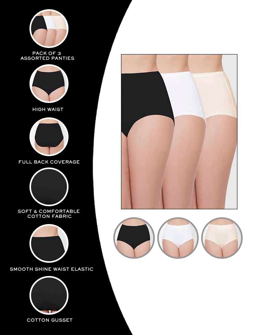 Buy online Pack Of 3 Solid Hipster Panty from lingerie for Women