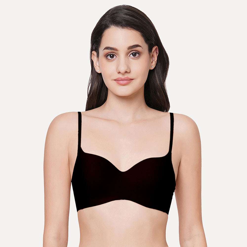 Buy DREAMING COMFORT BLACK NON WIRED PADDED BRA for Women Online in India