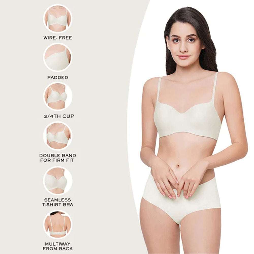 AVENUE | Women's Plus Size Basic Cotton Bra - beige- 46D