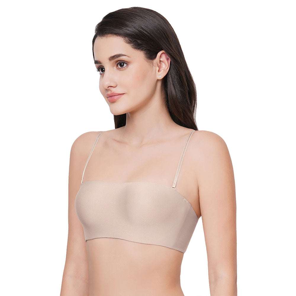 Womens Supportive Seamless Bandeau Bra, Comfy Anti-Slip Wireless Invisible  Strapless Lift Tube Top Bra (Beige+Beige,S) : : Fashion