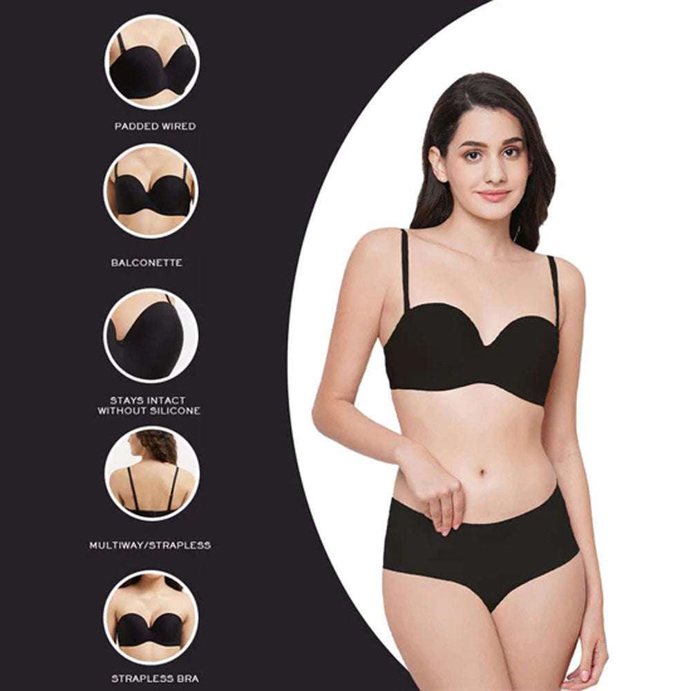 Buy Women's Nippleless Bra Midnight Black by Domingo Extra Large Online at  desertcartINDIA