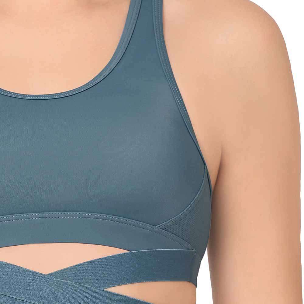 Sports Lover Padded Non-wired Racer Back Medium Intensity Full coverage  Sports Bra - Green