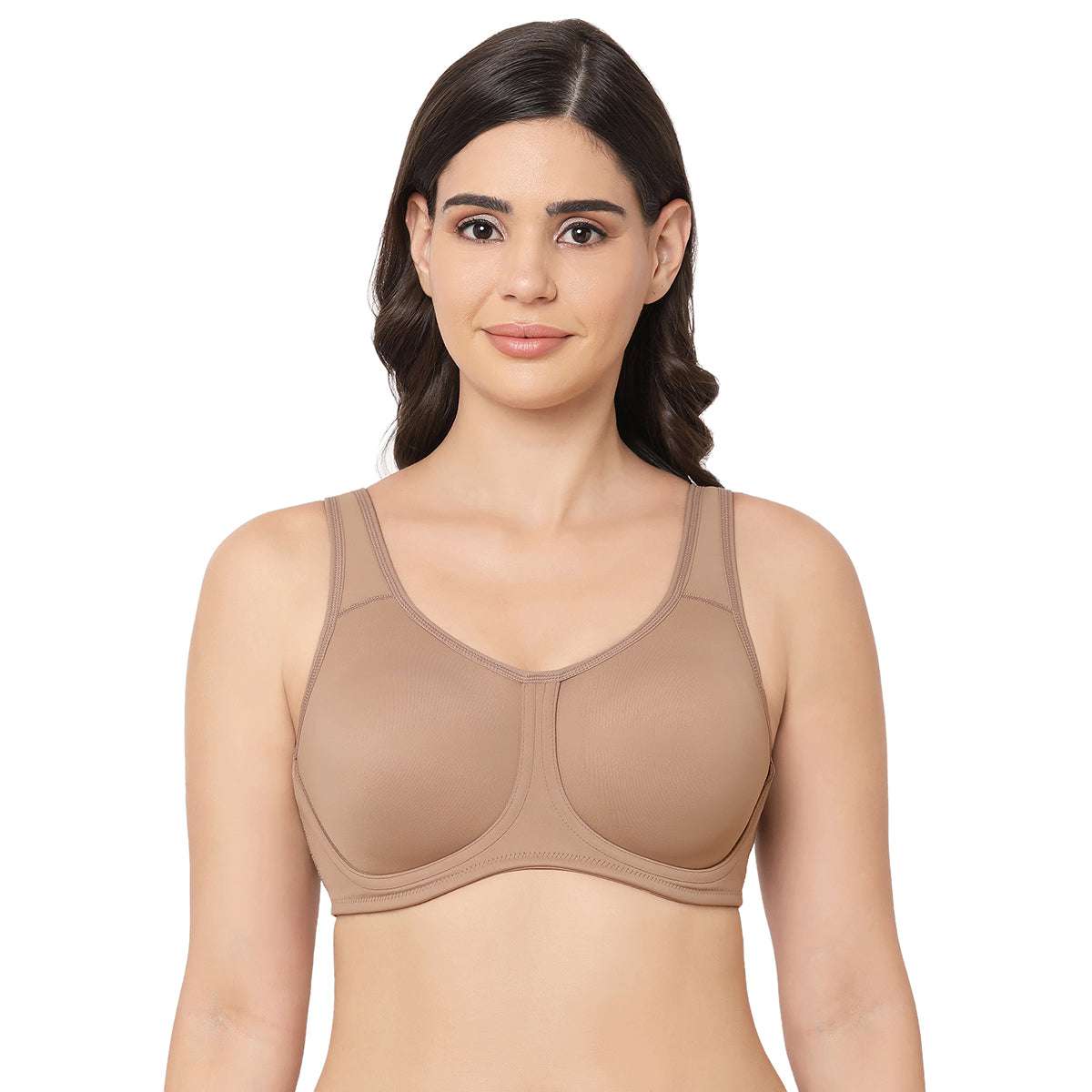 Buy online Brown Checkered Sports Bra from lingerie for Women by
