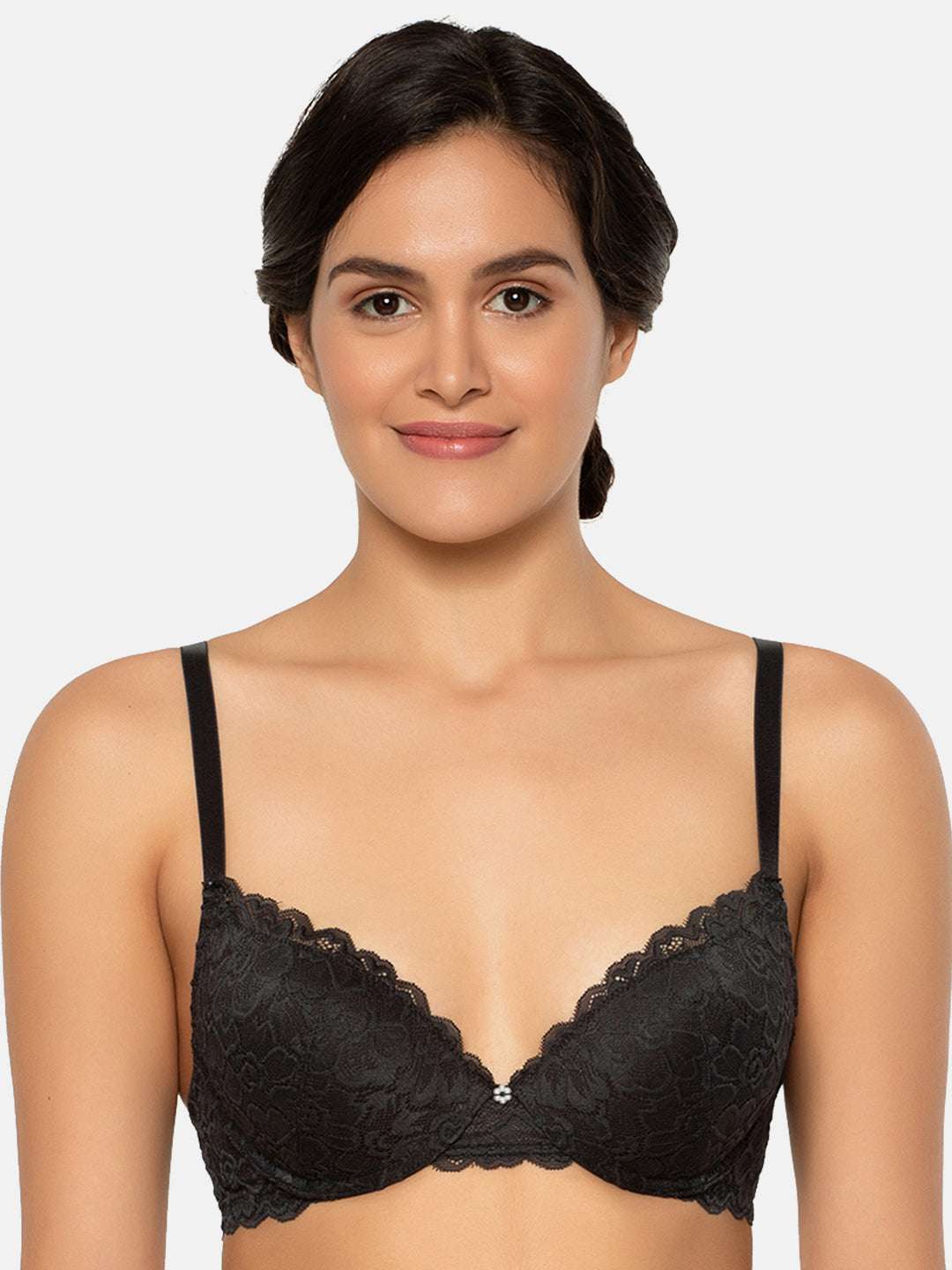 Pushlus Strapless Pushup Convertible Padded Lace Bra with India
