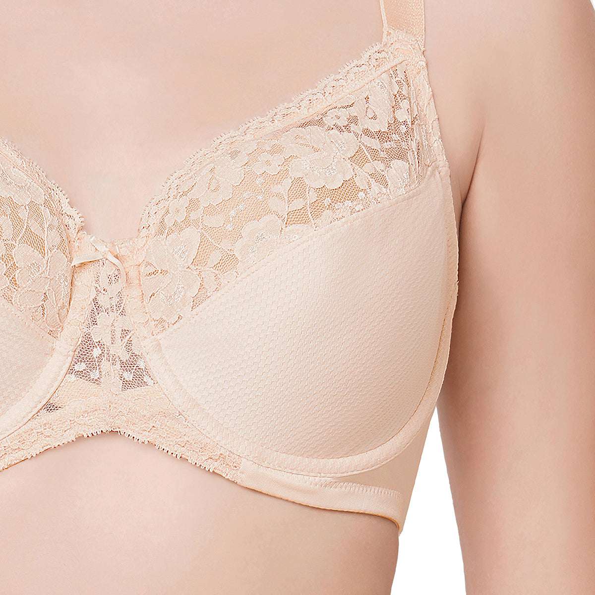 Buy Charming Illusion Non-Padded Wired Full Coverage Minimizer Plus Size  Bra - Beige Online