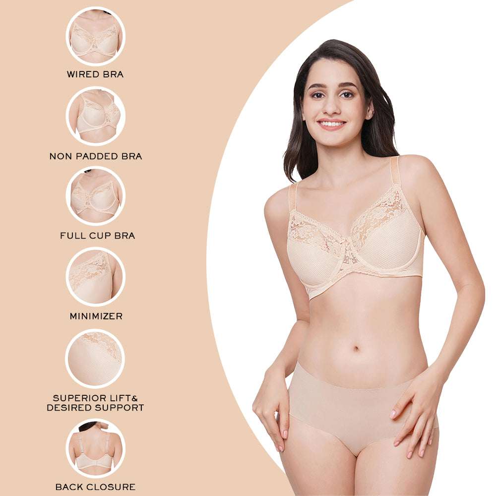 Charming Illusion Non Padded Non Wired Full Cup Plus Size Full Support
