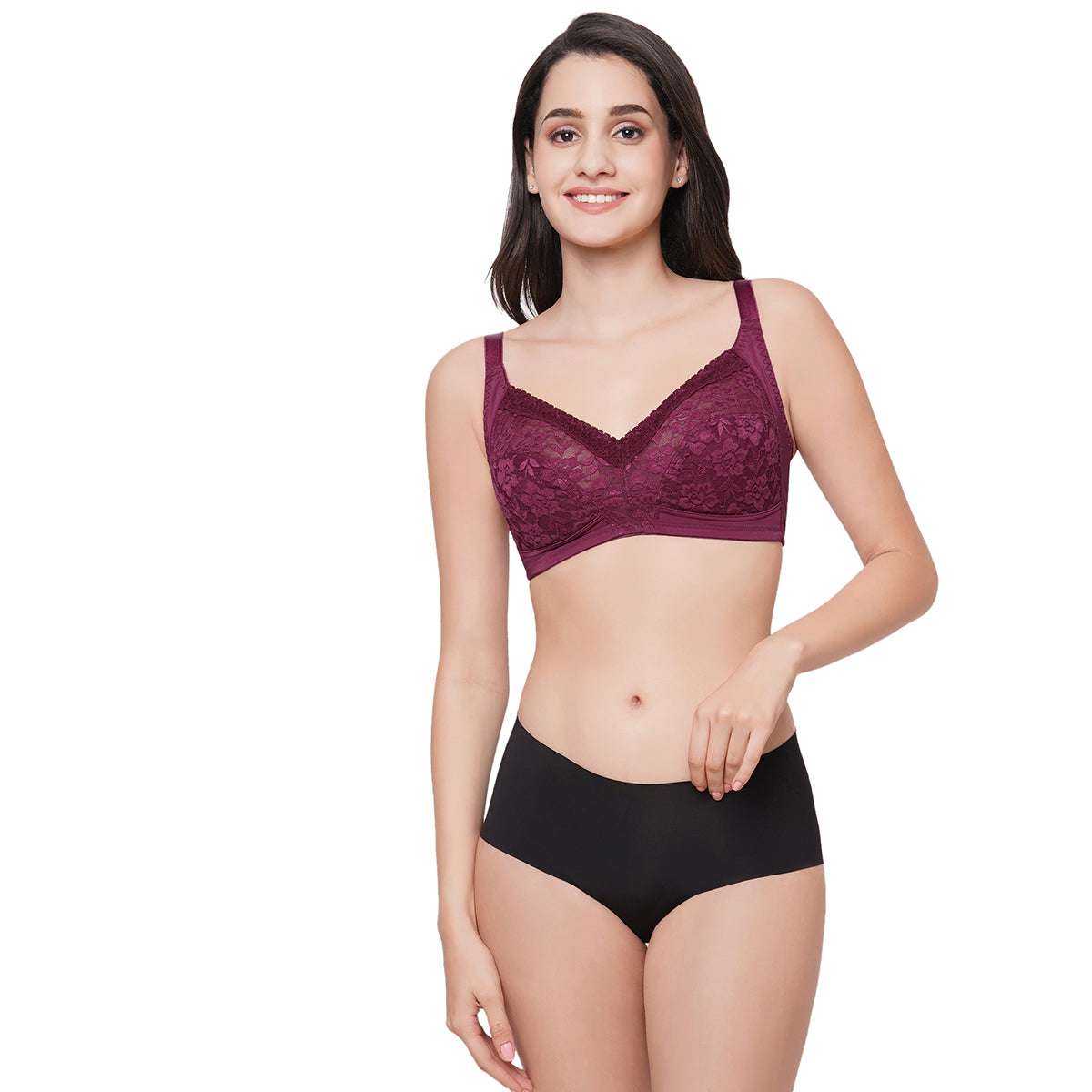 Buy BOOMBUZZ Women's Regular Non-Padded Non-Wired Cotton Blend Bra (MAROON)( 40A) Online at Best Prices in India - JioMart.