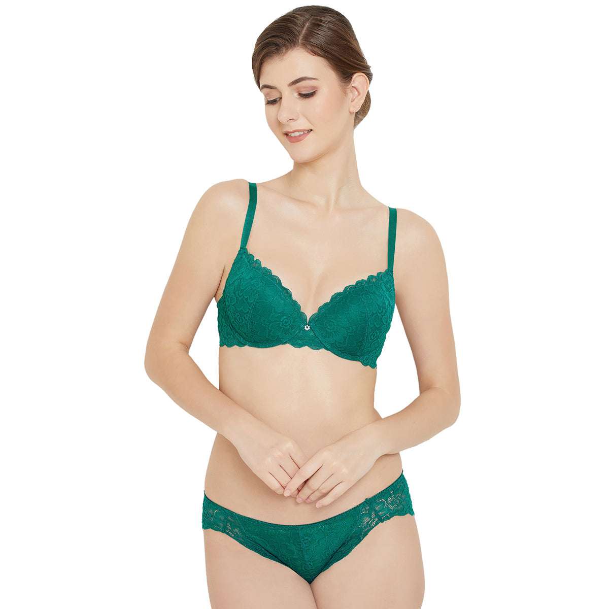 Buy Quttos Green Lace Lace Bra For Women (QT-BR-4022) Online at