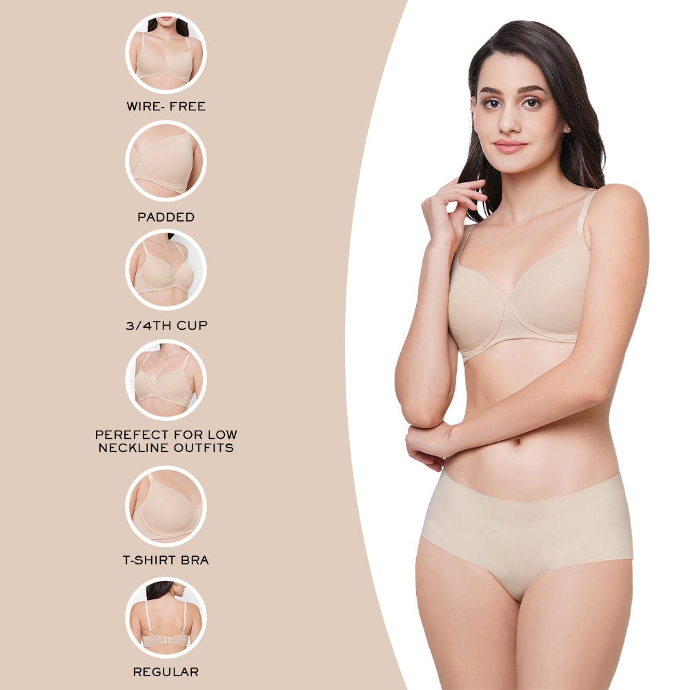 Buy Inner Happiness White Cotton Blend Pack of 3 Women T-Shirt Non Padded  Bras Online at Best Prices in India - JioMart.