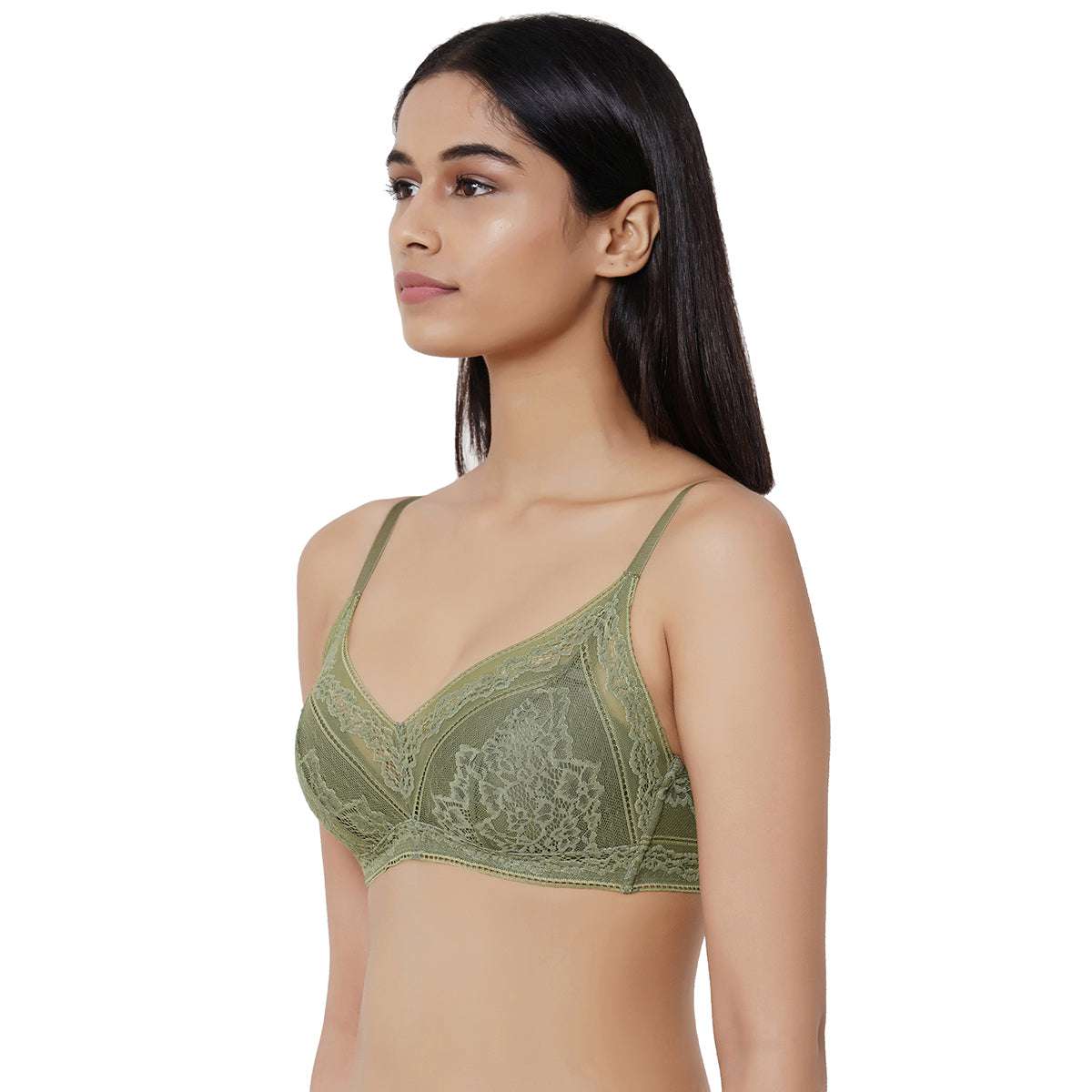 Buy Lucy Padded Non-Wired 3/4th Coverage Fashion Bra - Green