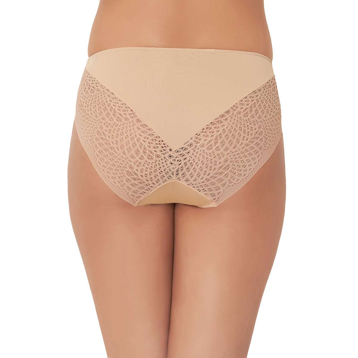 Nylon & cotton Period Panty (Broad lace waistband, Hipster)