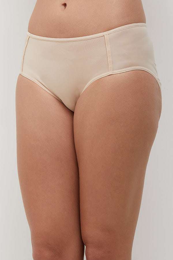 B-Smooth Low Waist Medium Coverage Solid Hipster Seamless Panty - Beige