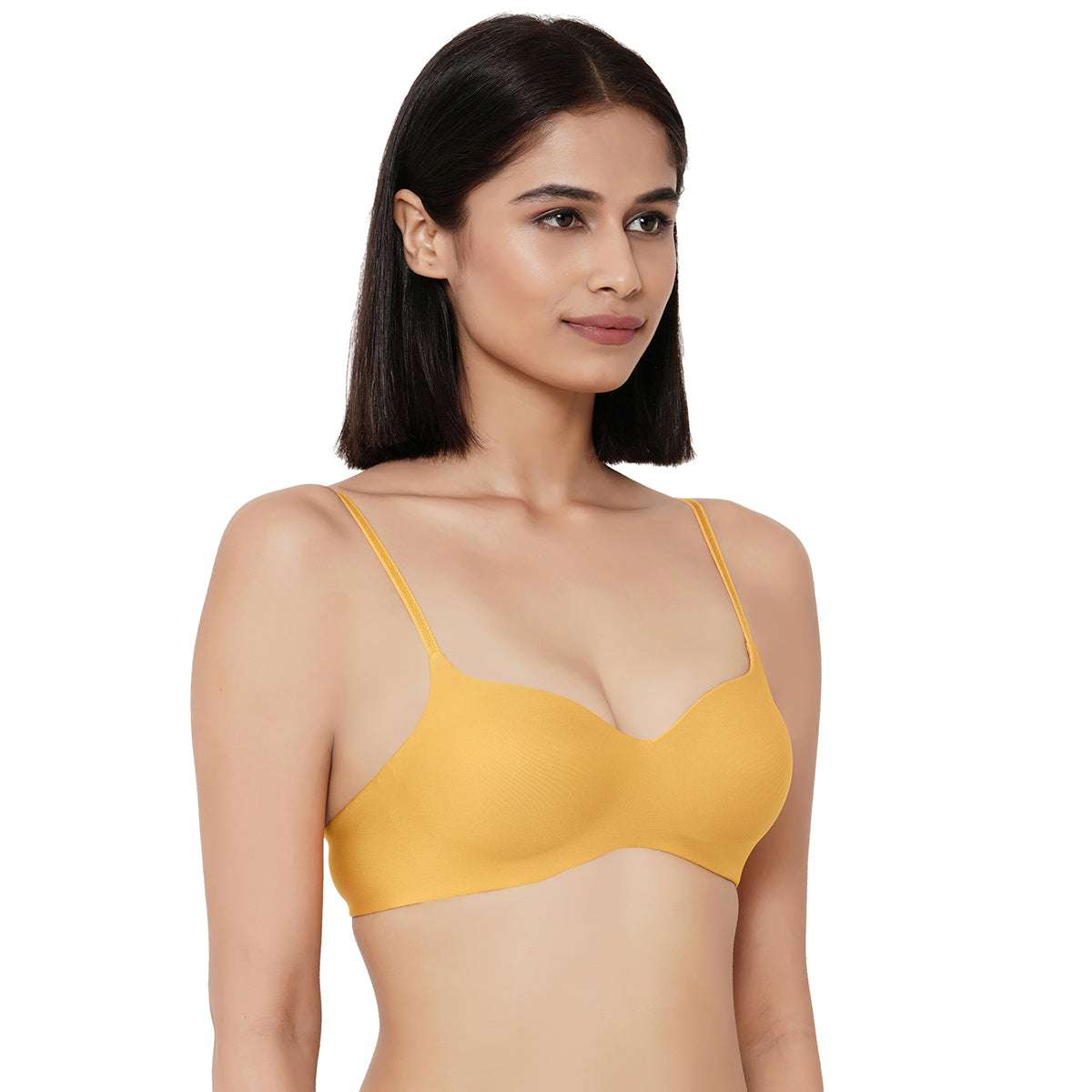 Buy Basic Mold Padded Non Wired 3/4Th Cup Everyday T-Shirt Bra - Yellow  Online